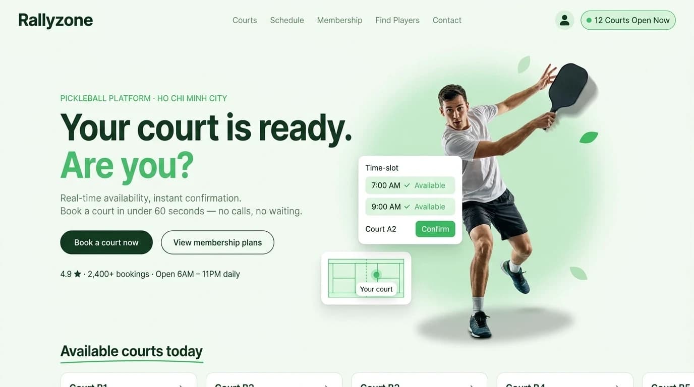 Website Đặt Sân Pickleball – ảnh 1