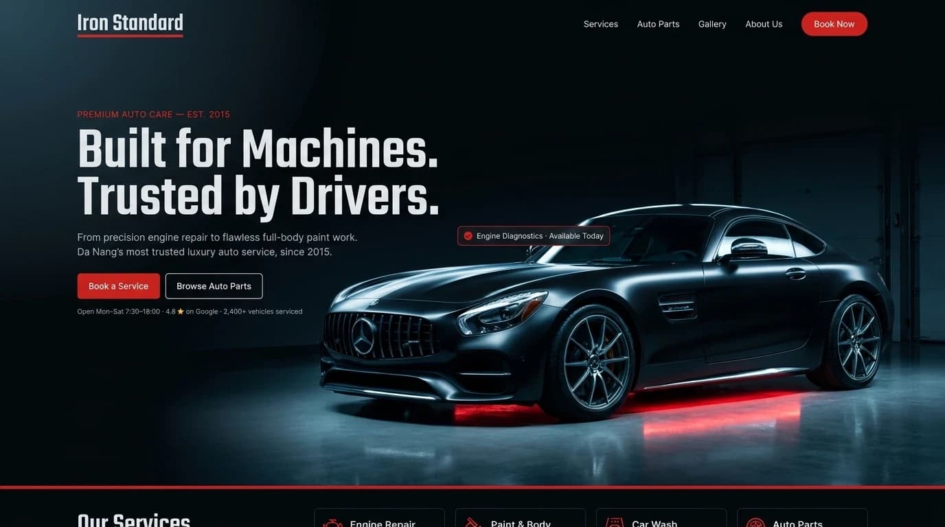 Website Gara ô tô cao cấp – ảnh 1